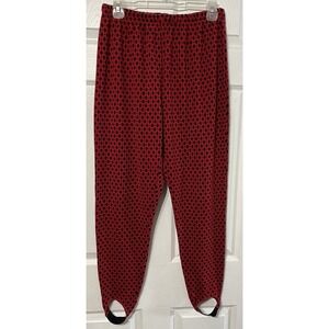 Vintage SK Wear Stirrup Pants‎ Womens Large Winter Warm Stretch Ski Red Black